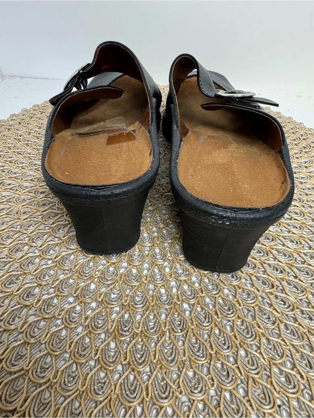 Romika Leather Sandals Wedge Heels Sz 8